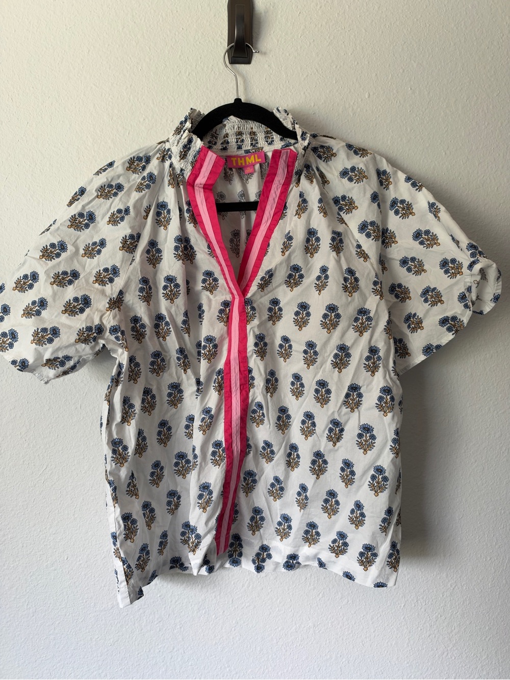 THML White floral Short sleeve top 100% cotton